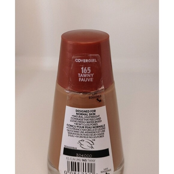 Covergirl Clean Liquid Foundation 165 Tawny Fauve Makeup Neutral Shade Career 2x - Picture 5 of 12